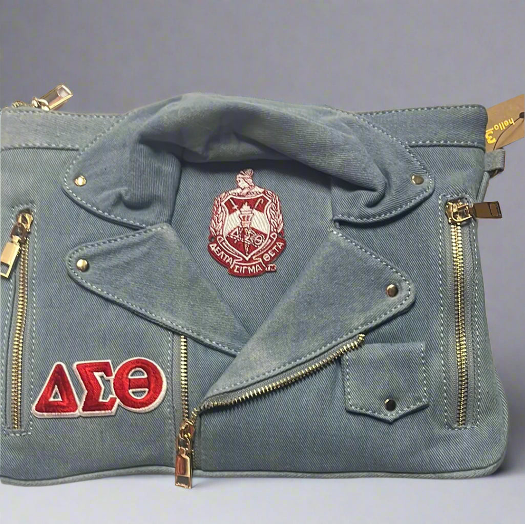Denim Jacket Clutch | Delta Sigma Theta Style