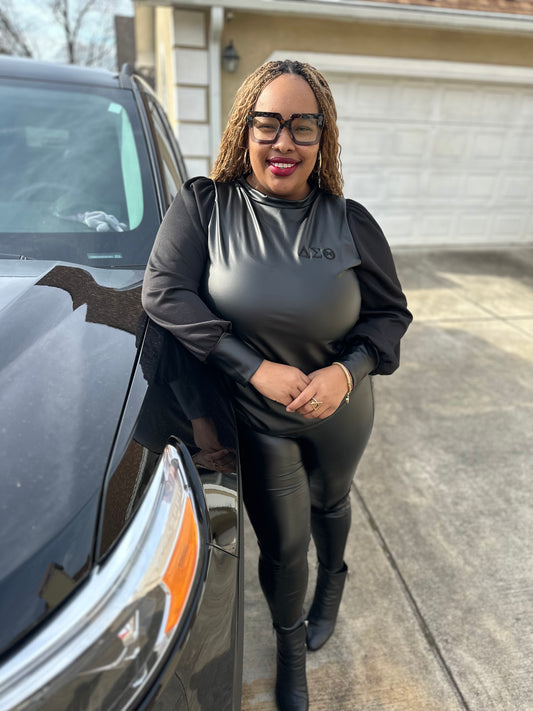 Black Barbie DST Faux Leather Top