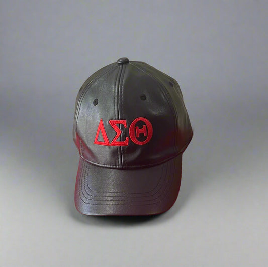 Faux leather DST baseball cap