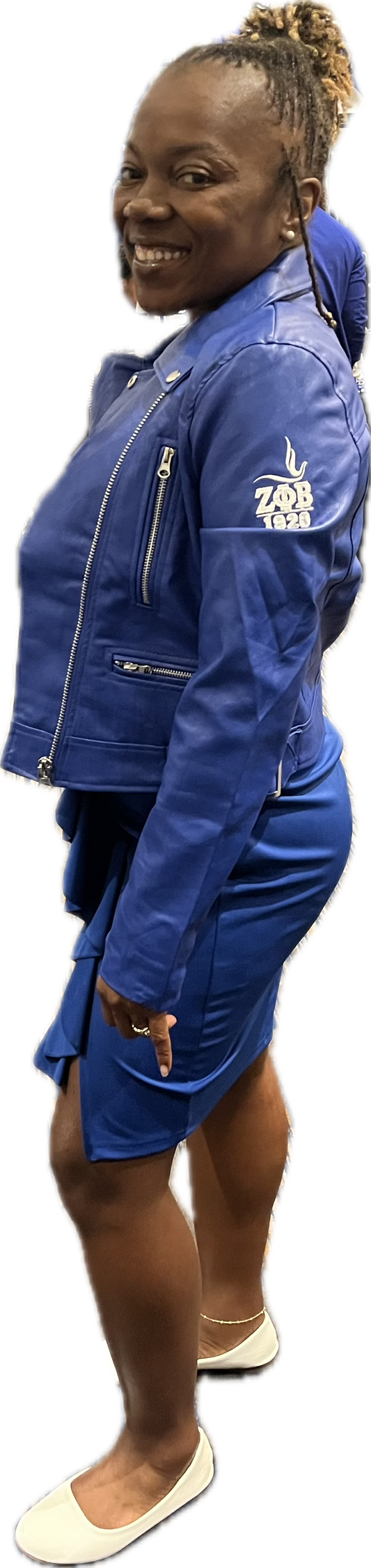 Faux Leather Zeta Phi Beta Biker Jacket