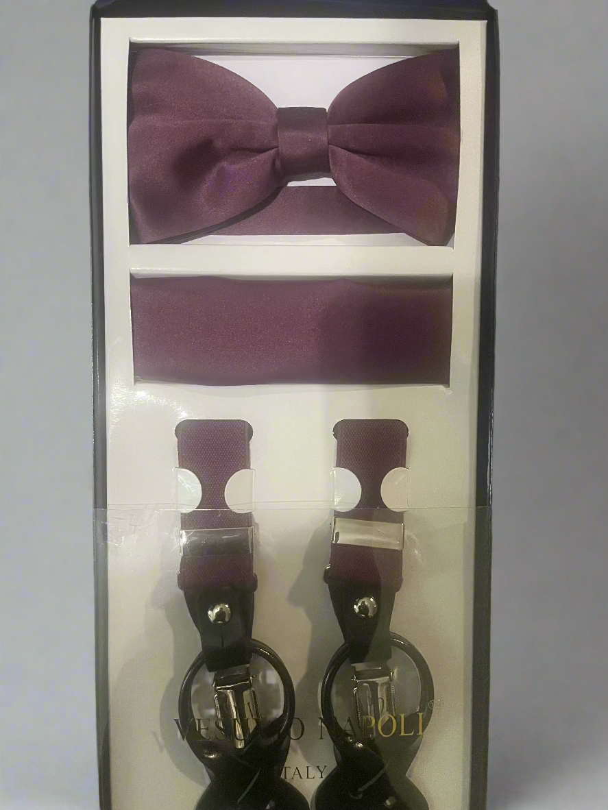 Omega Suspenders, Bow Tie and Pocket Square Set