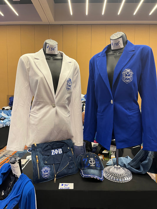 Zeta Phi Beta Pearl Button Blazer