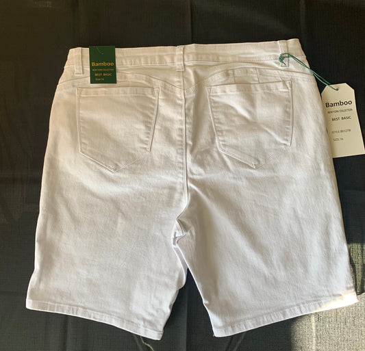 Curve Luxe White Denim Shorts