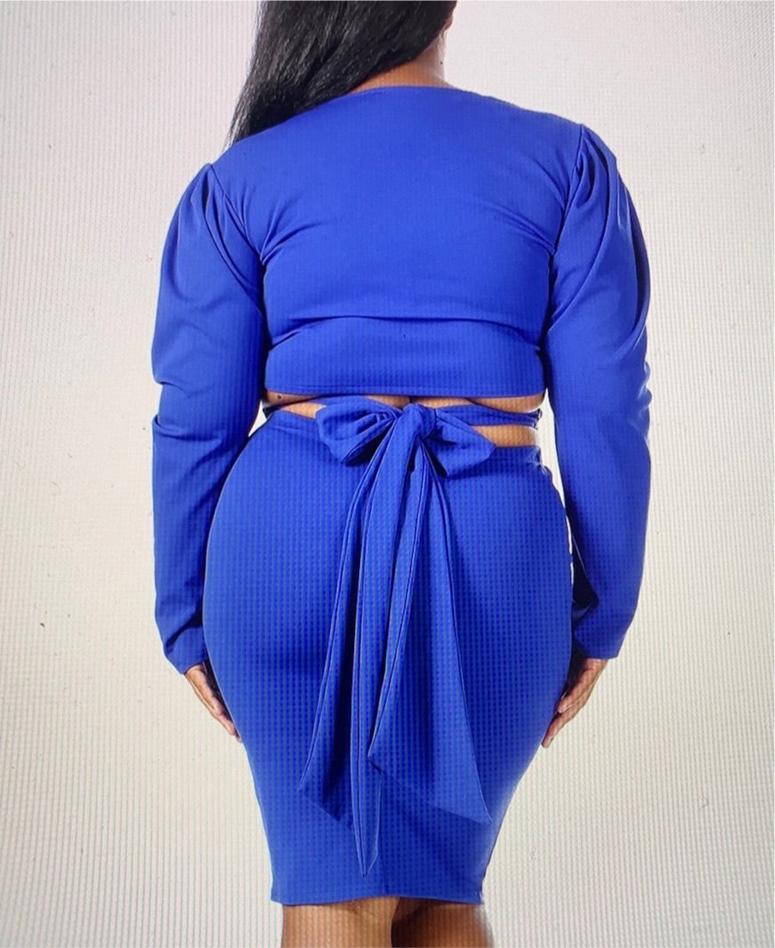 Plus 2 piece royal blue set