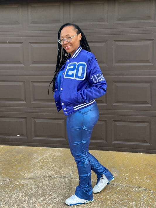 1920 Patten Leather Satin Bomber