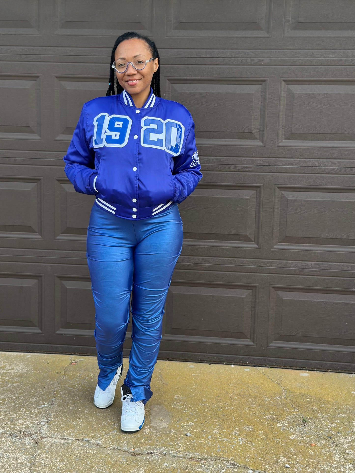 1920 Patten Leather Satin Bomber