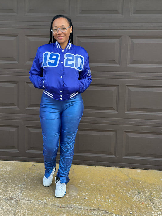 1920 Patten Leather Satin Bomber
