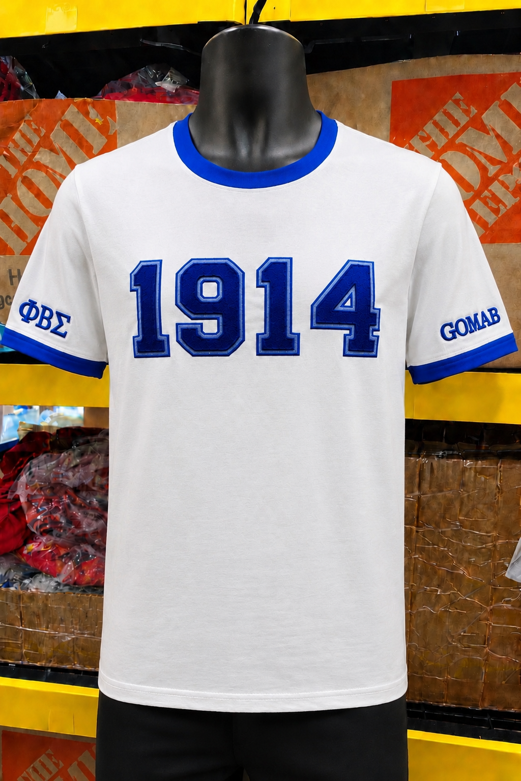 1914 Chenille White Ringer Tee