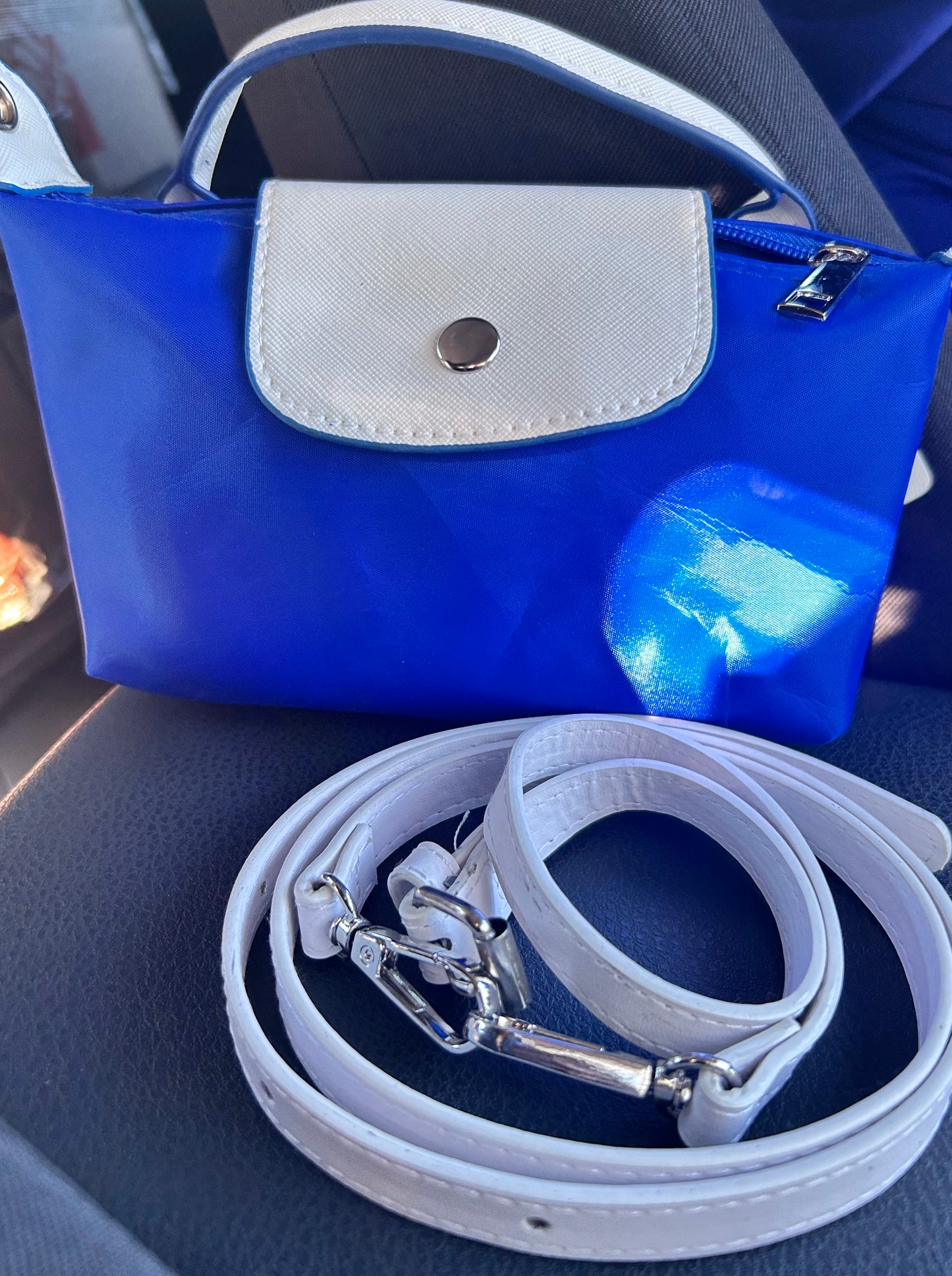 Cute blue and white clutch