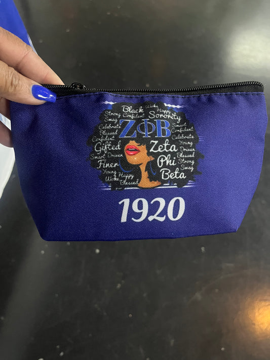 ZPB Canvas Makeup Case | Zeta Phi Beta