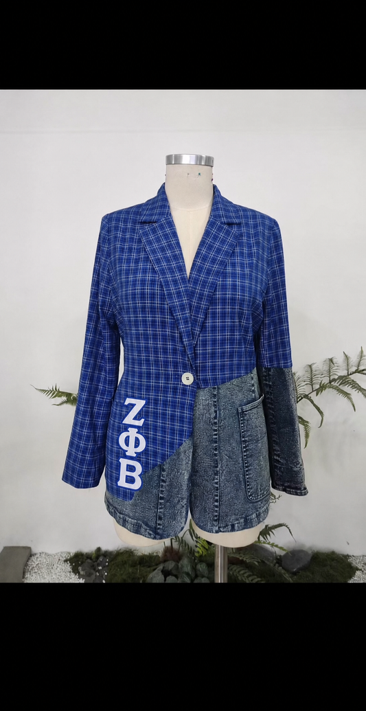 Denim My Way Blazer | Zeta Phi Beta *Preorder*