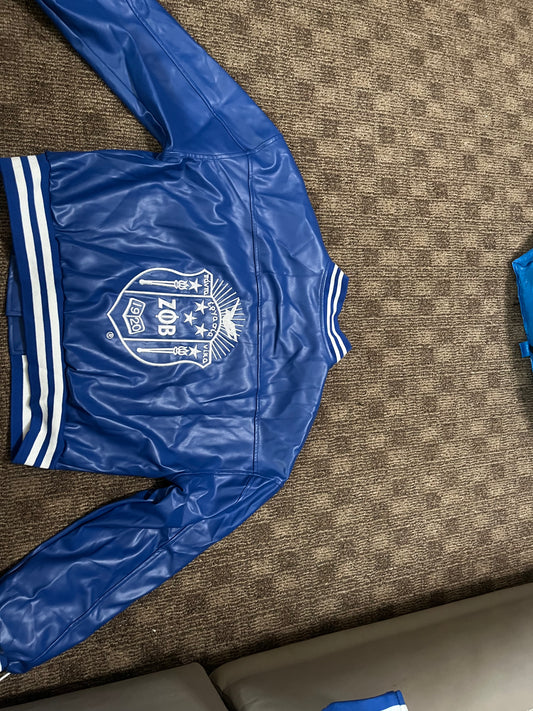 Zeta Vegan leather baseball jacket