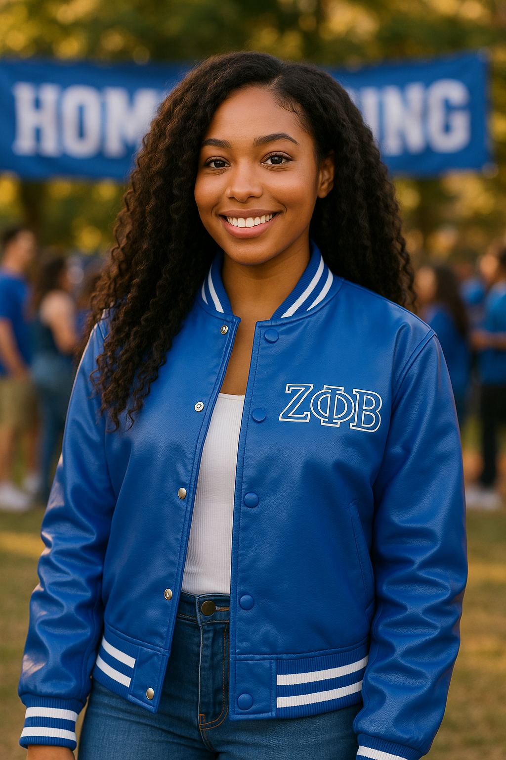 Zeta Vegan leather baseball jacket