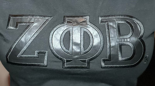 Blackout Leather Letter T-shirt | Zeta Phi Beta Inc.