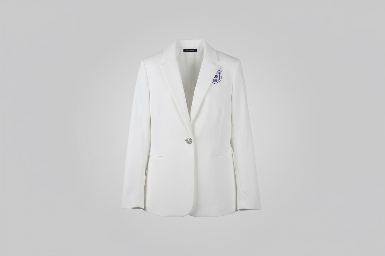 Peek-A-Boo Shield Pearl Button Blazer | Zeta Phi Beta