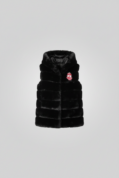 DST 3/4 fox fur hooded vest