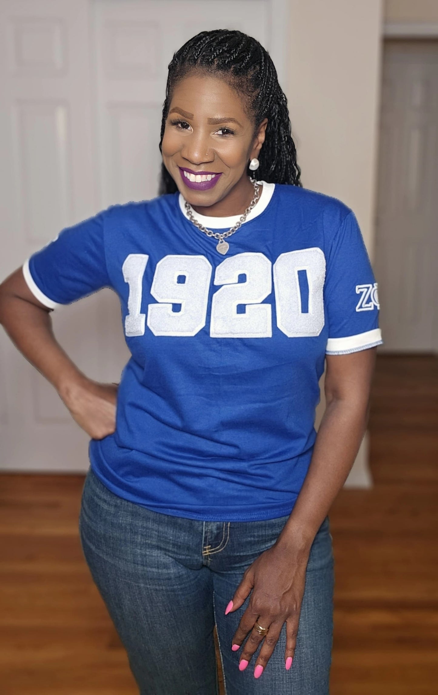 Numbered Chenille Tees | Zeta Phi Beta