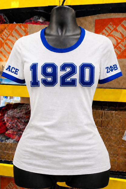 Numbered Chenille Tees | Zeta Phi Beta