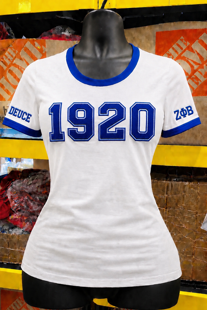 Numbered Chenille Tees | Zeta Phi Beta