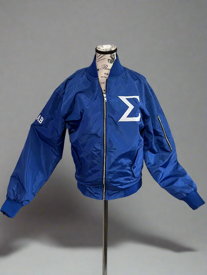 This Lightweight Flight Jacket delivers a sleek Sigma look with comfort you can wear year-round. Designed with signature Greek details on the sleeves and back for standout style. Finished with custom Phi Beta Sigma lining for the perfect final touch.