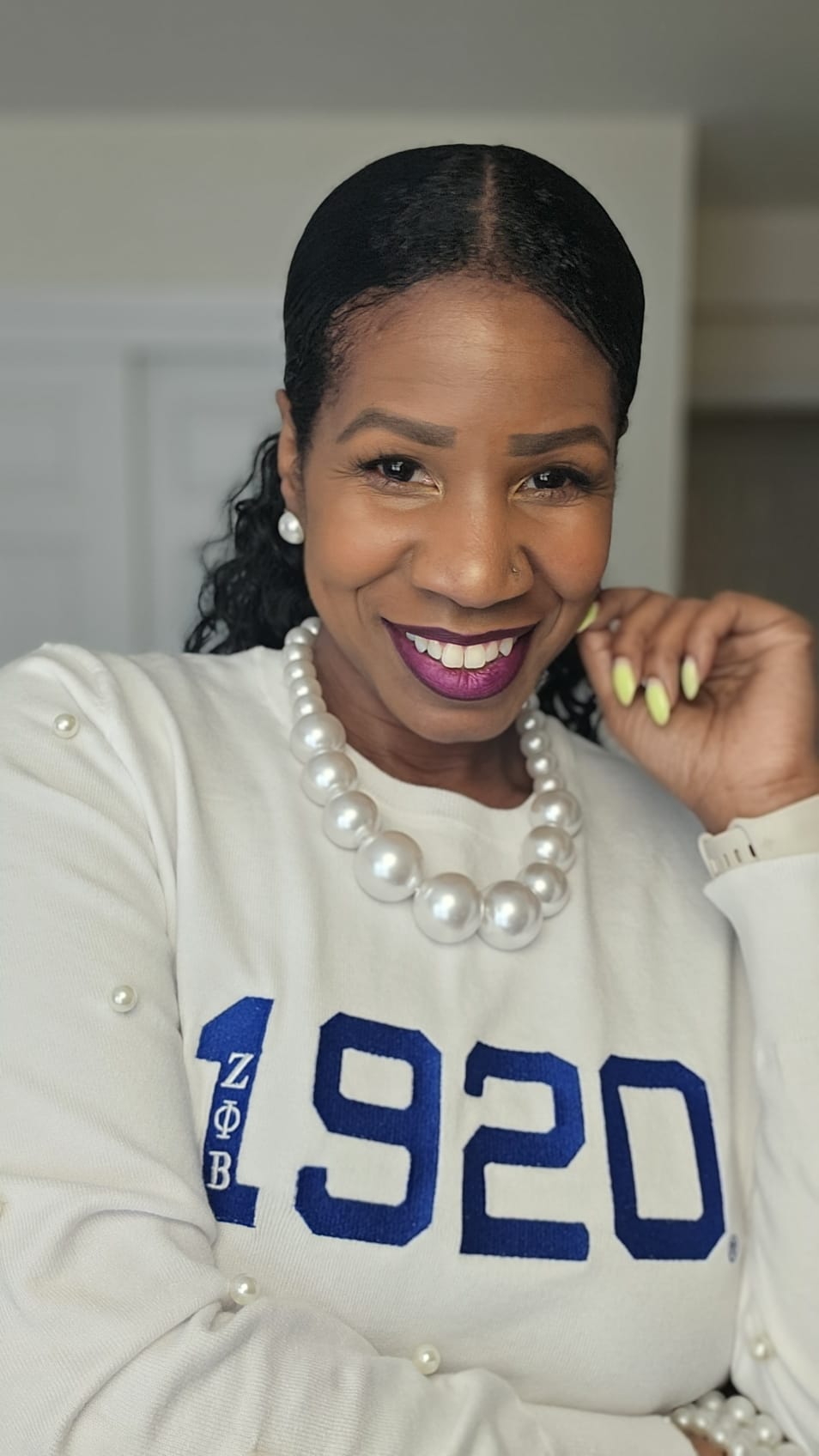 Pearled to Perfection is a cashmere-like sweater designed with elegant white pearls along the sleeves. Soft, luxe, and feminine, it brings a polished Zeta touch to any outfit.&nbsp;