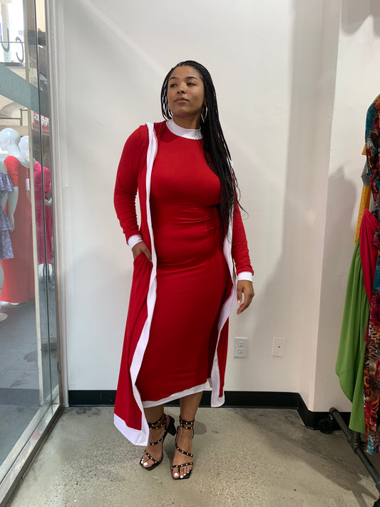 Make a statement in the Red Riding Hood DST Set. This two-piece dress and hooded duster combo delivers bold Delta style with a true-to-size fit.