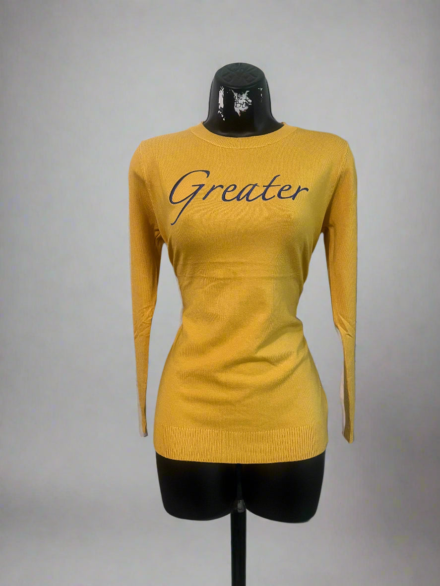 The SGRHO Greater Sweater is a cashmere-like knit made for the Greater Girl in you. Soft, cozy, and flattering, it’s perfect for any Sigma Gamma Rho occasion. A must-have piece for comfort and style.