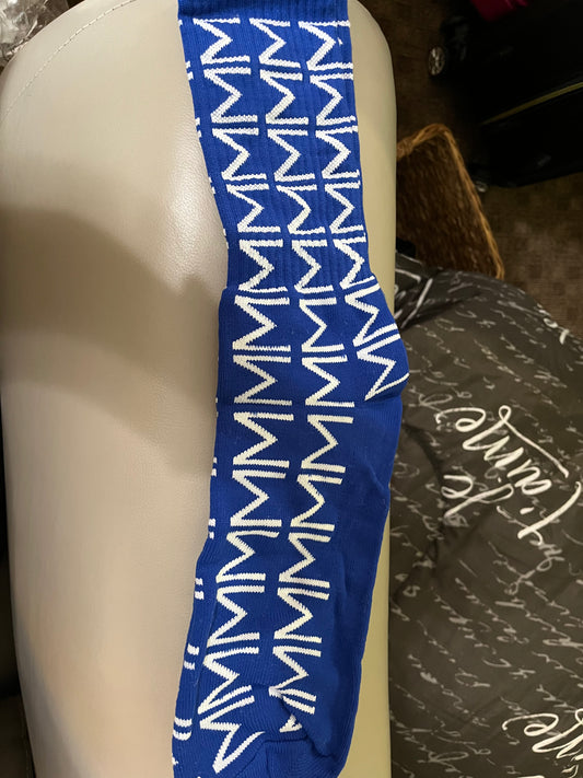 Step out in comfort and Fraternity pride with these long blue Sigma Socks, featuring white Sigma symbols patterned throughout. Soft, stylish, and perfect for everyday wear, meetings, or adding a subtle touch of Sigma spirit to any outfit.