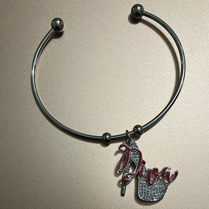 Silver heel bangles