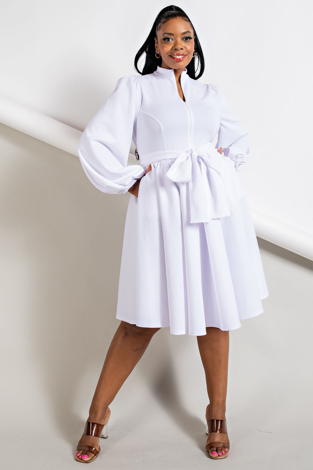 The She Got Flare Zeta Phi Beta Dress is a timeless, feminine piece made to highlight your Zeta pride in style. This one-piece flare dress features convenient side pockets, a matching belt to cinch the waist, and the signature sorority shield for a polished finish. Designed for comfort and class, it’s perfect for chapter events, conferences, or special occasions. Be sure to check the size chart for your best fit before ordering.