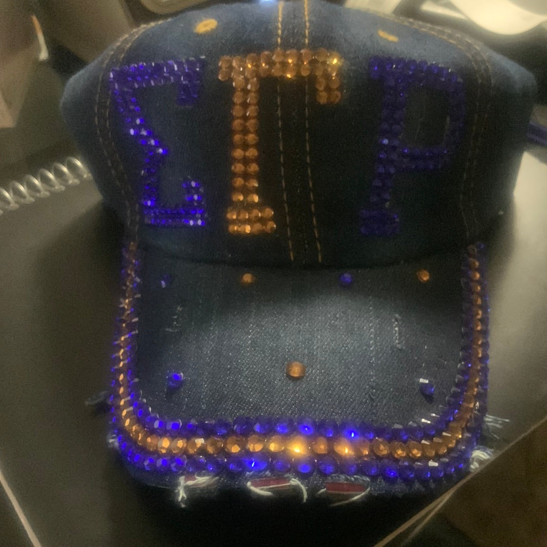 Sigma Gamma RHO Bling Denim cap